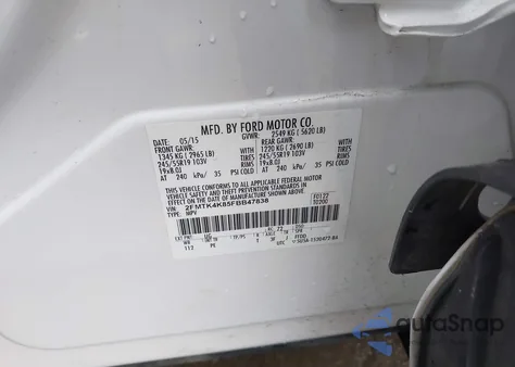 2015 Ford Edge Titanium из США, поврежденный, VIN 2FMTK4K85FBB47838